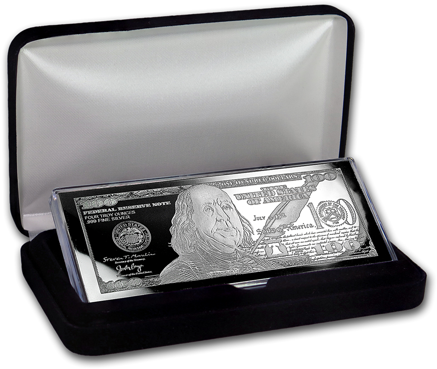 100 Dollar Bill Silver Collectible