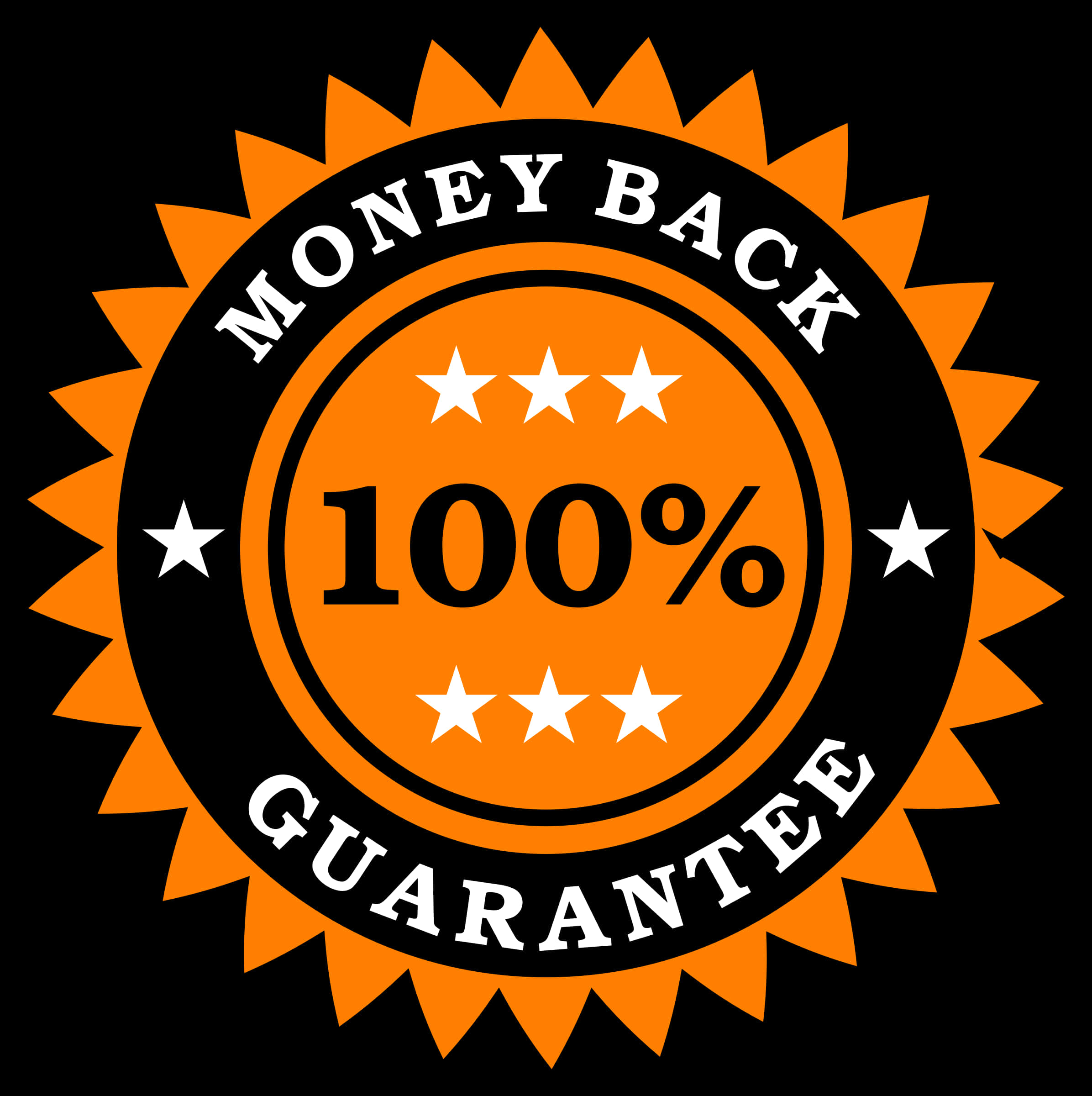 100 Percent Money Back Guarantee Seal