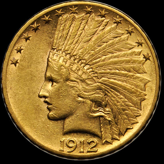 1912 Gold Indian Head Coin