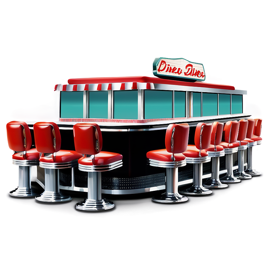 1950s Classic Diner Scene Png 29