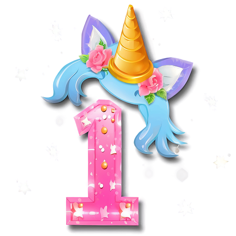 1st Birthday Unicorn Theme Png 06202024