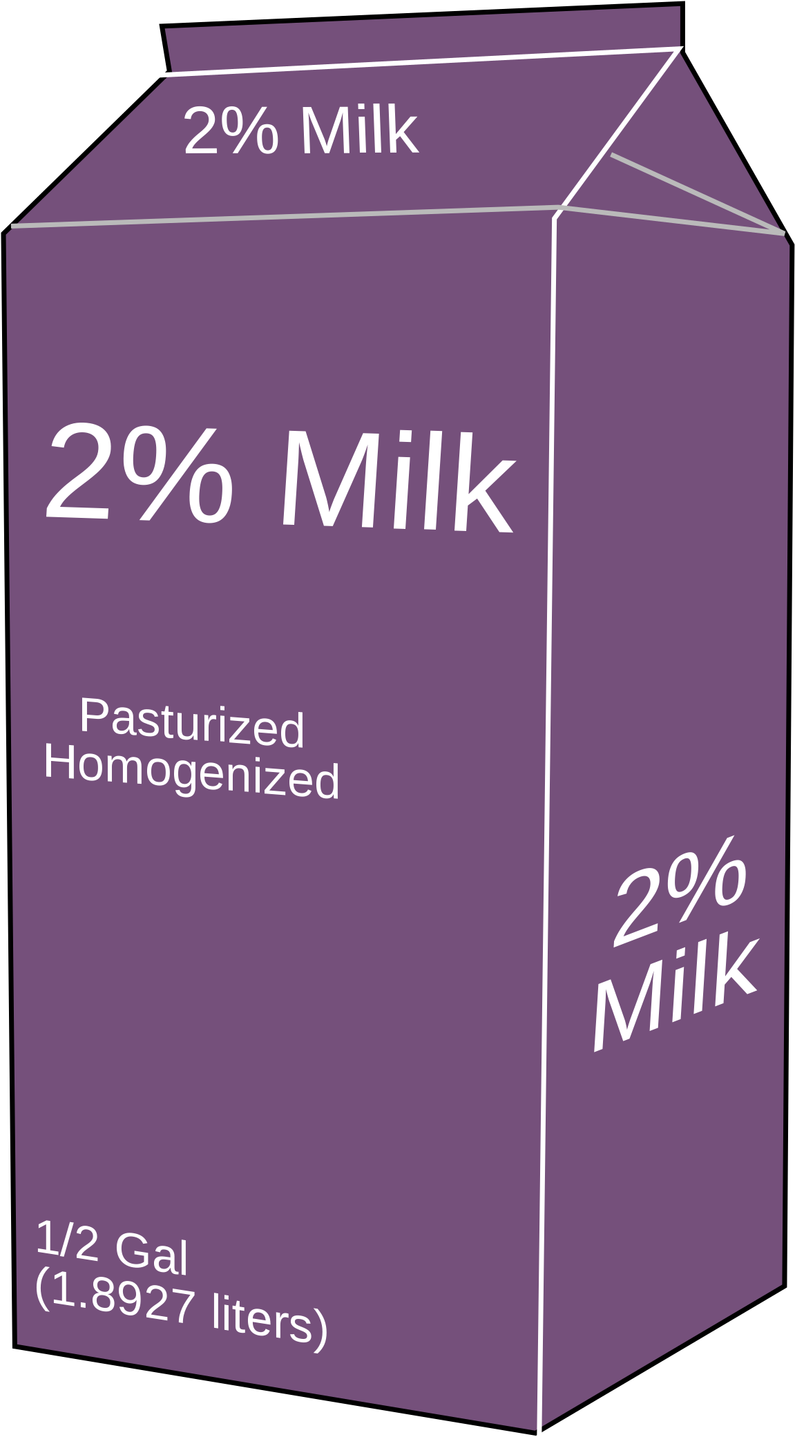 2 Percent Purple Milk Carton