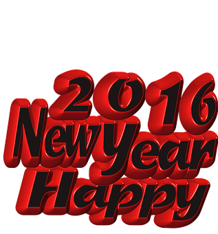 2016 Happy New Year3 D Text