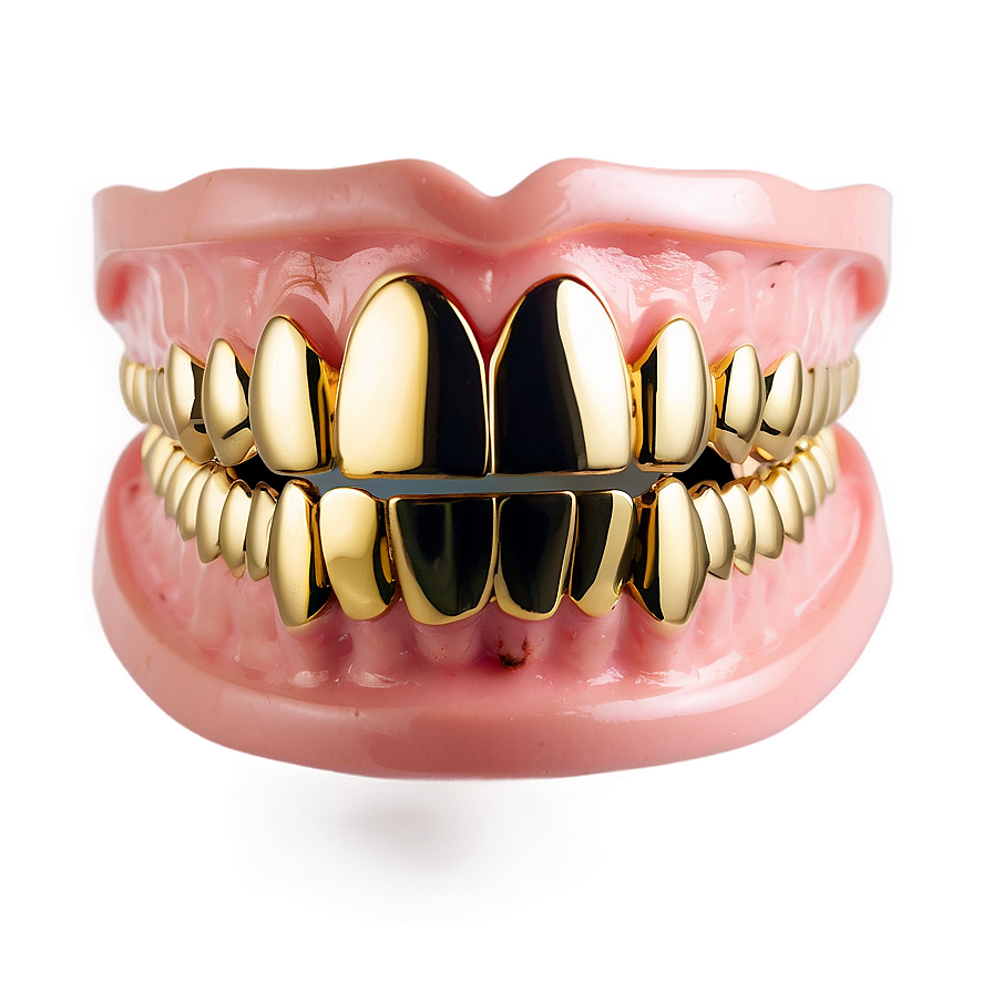 24k Gold Teeth Grillz Png Jlj80