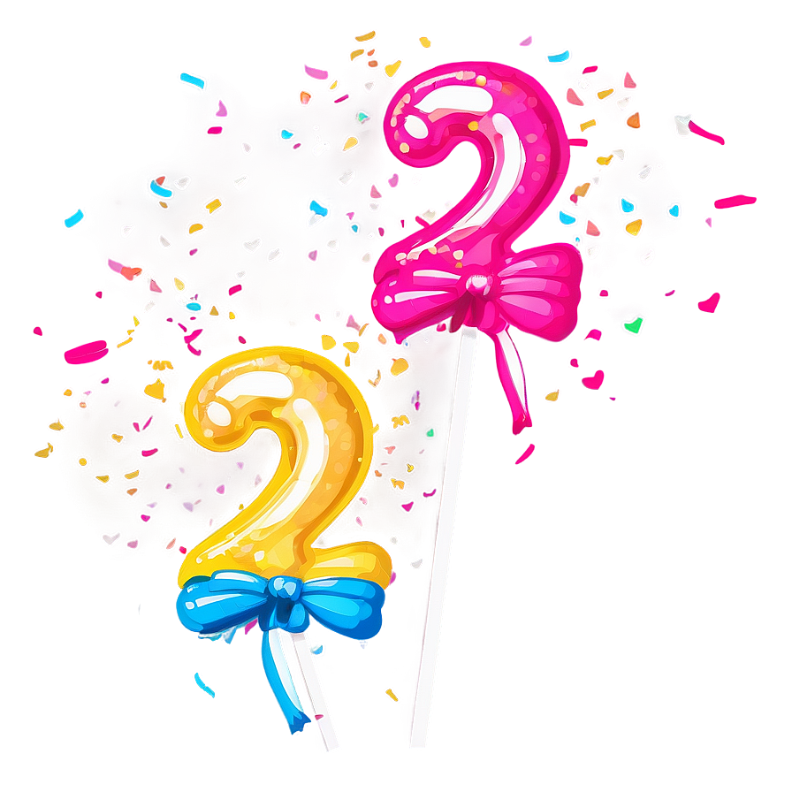 2nd Birthday Confetti Popper Png 06262024