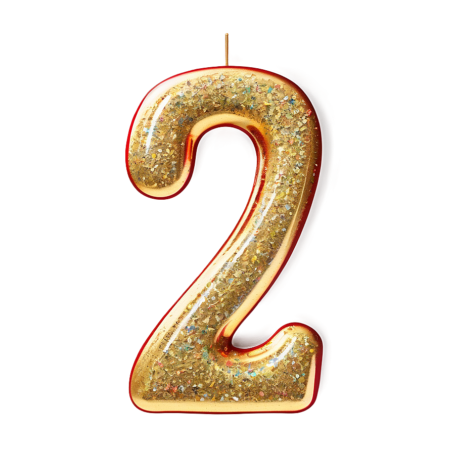 2nd Birthday Glitter Number Png 06262024