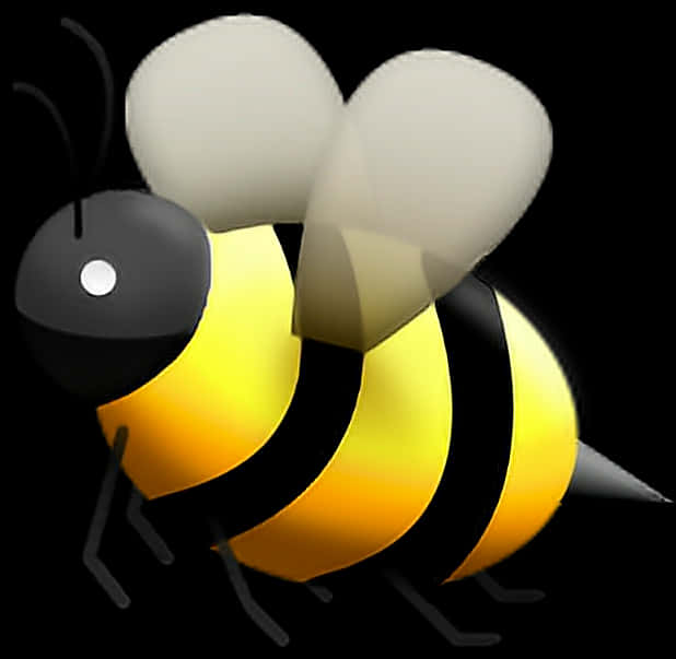 3 D Bee Emoji Illustration