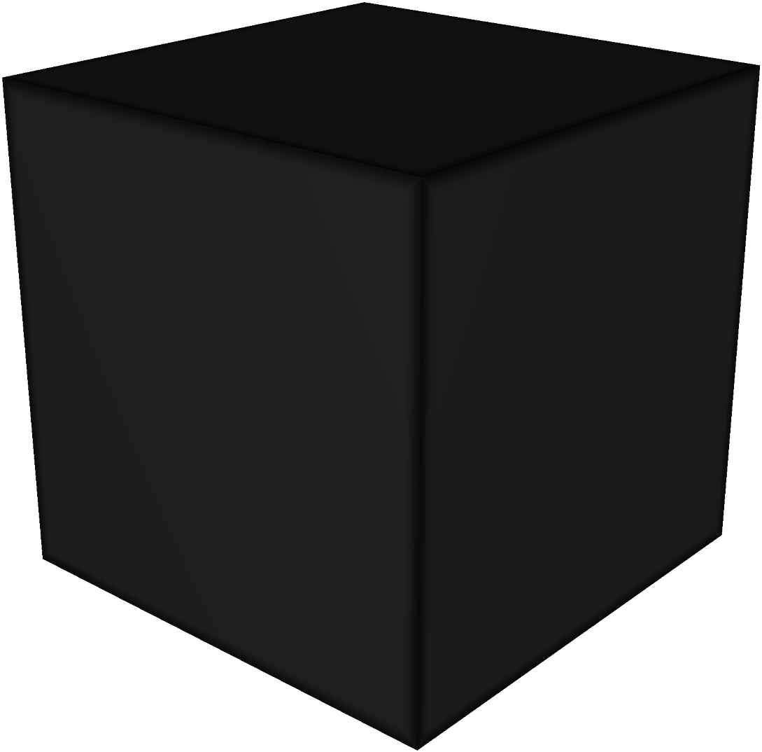 3 D Black Cube Graphic