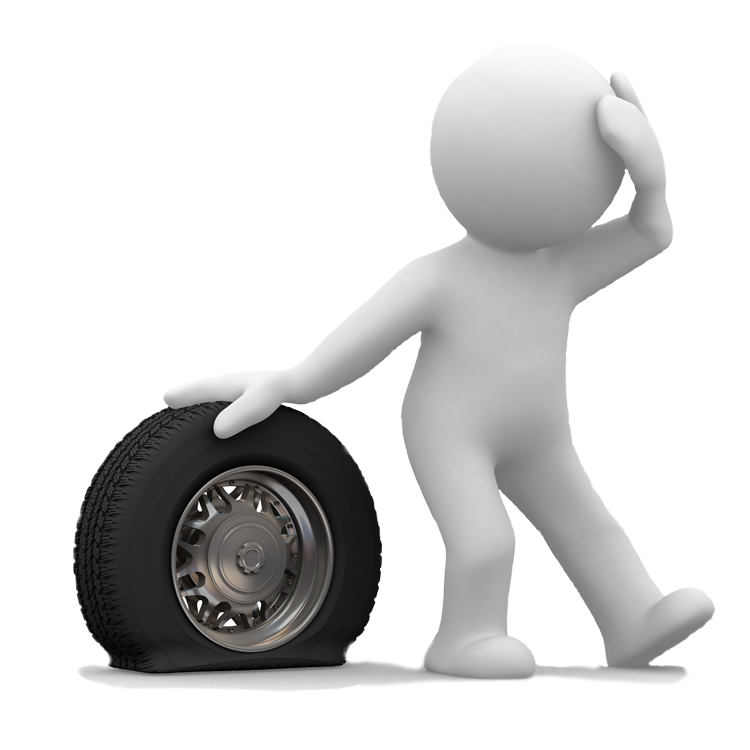 3 D Character With Car Tire