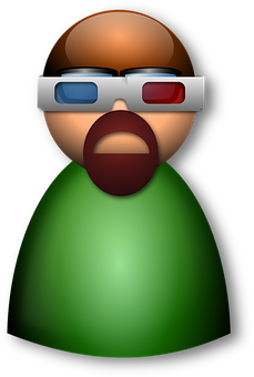 3 D Character With3 D Glasses