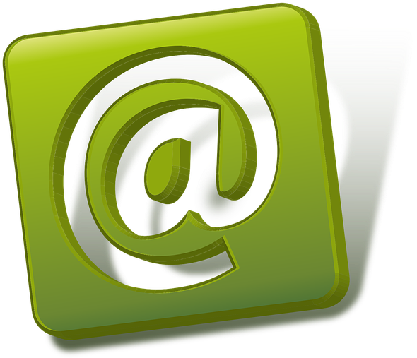 3 D Email Symbol Green Background