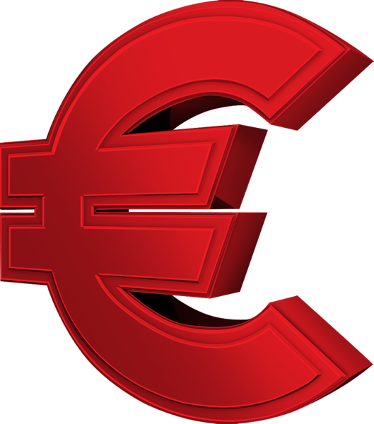 3 D Euro Symbol Red Background