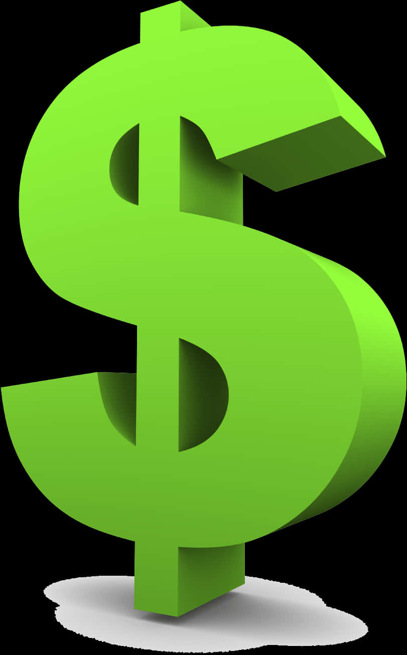 3 D Green Dollar Sign