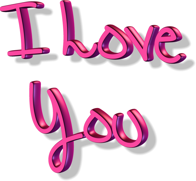 3 D I Love You Text