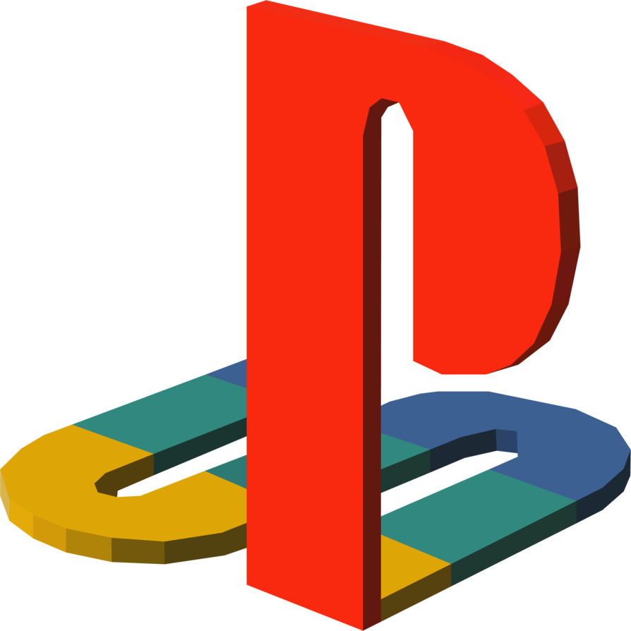 3 D Play Station Logo Rendering