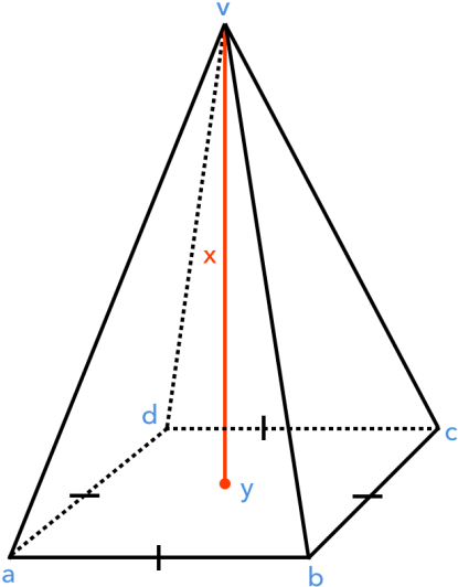 3 D Pyramid Height Illustration