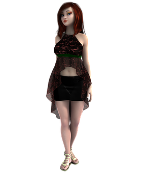 3 D Rendered Fashionable Female Character