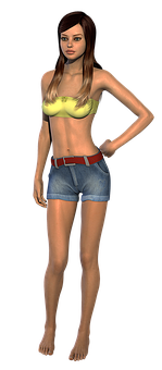 3 D Rendered Female Character Standing