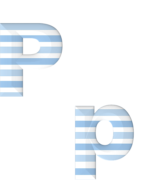 3 D Striped Letter Pandb