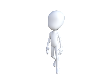 3 D White Character Standing