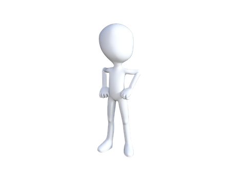 3 D White Figure Standing