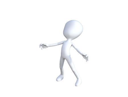 3 D White Figure Walking