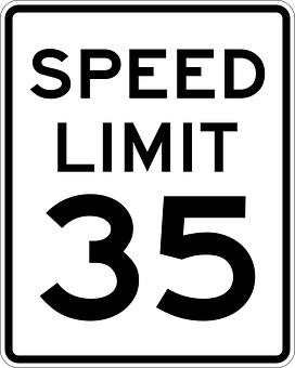 35 M P H Speed Limit Sign