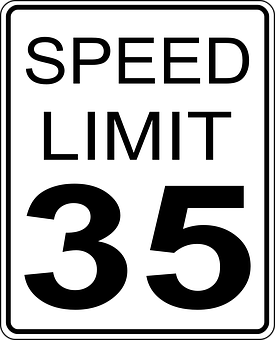 35 M P H Speed Limit Sign