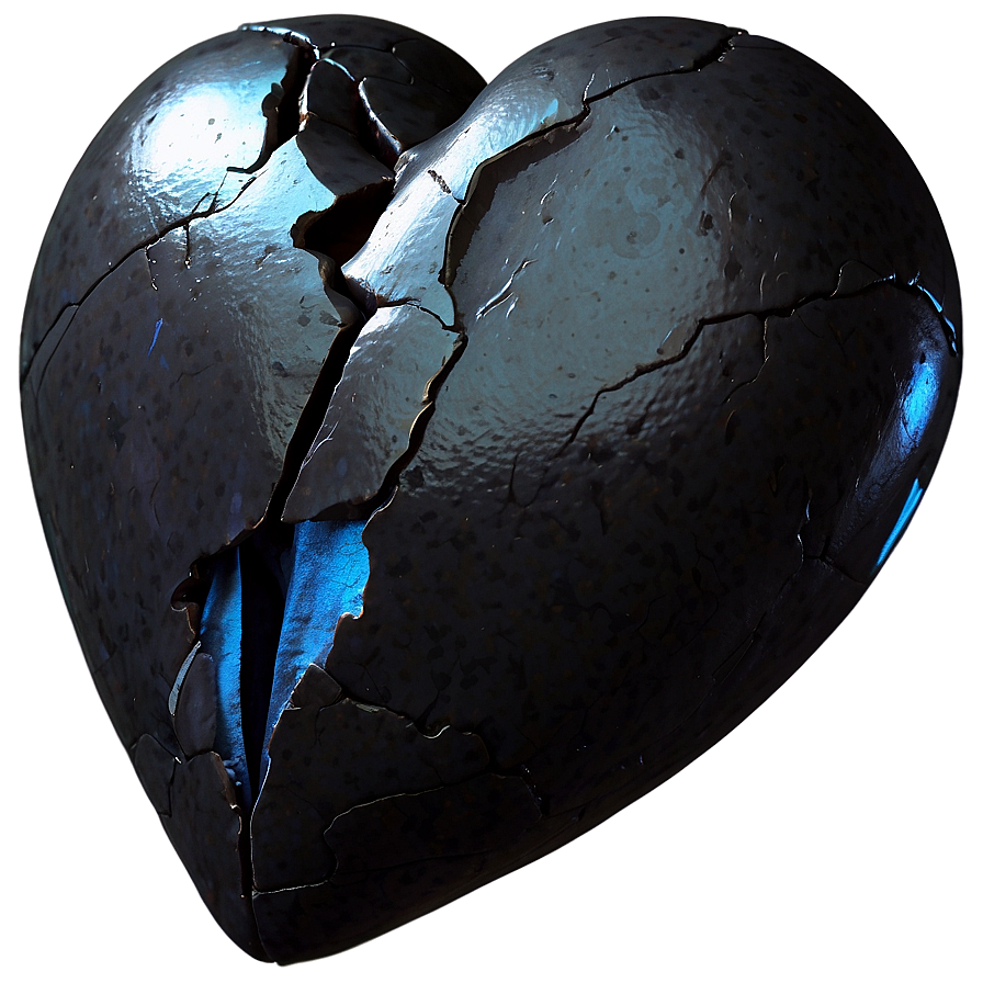 3d Black Broken Heart Png 65