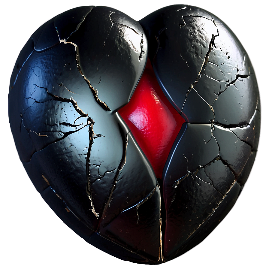 3d Black Broken Heart Png Oqm