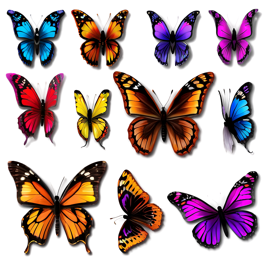 3d Butterfly Emoji Png Vij