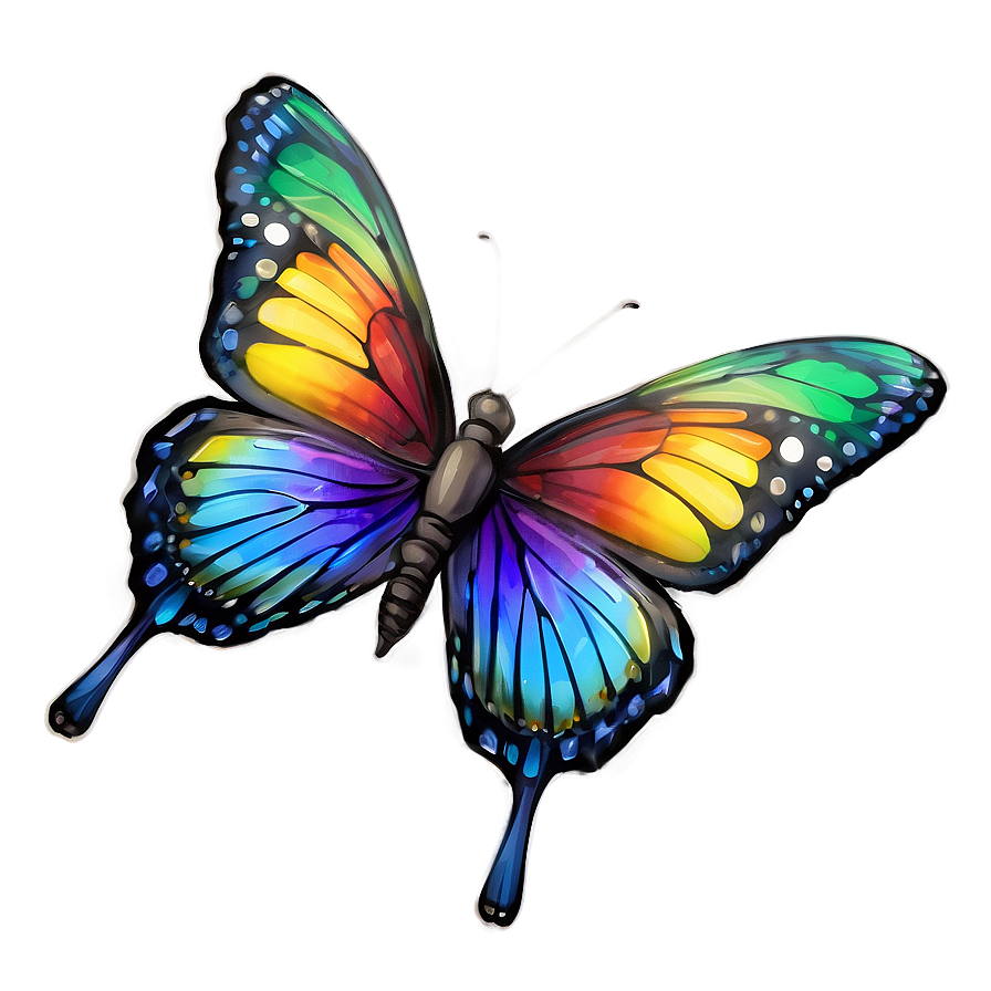 3d Butterfly In Close-up Png 06292024