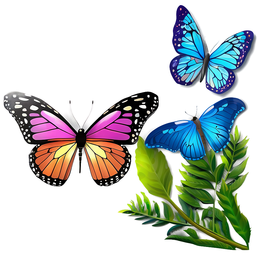 3d Butterfly In Magical Forest Png Jrj18