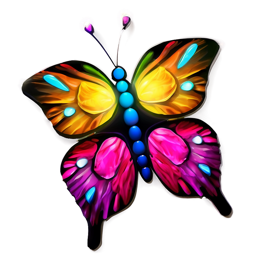 3d Butterfly With Bright Colors Png 06292024