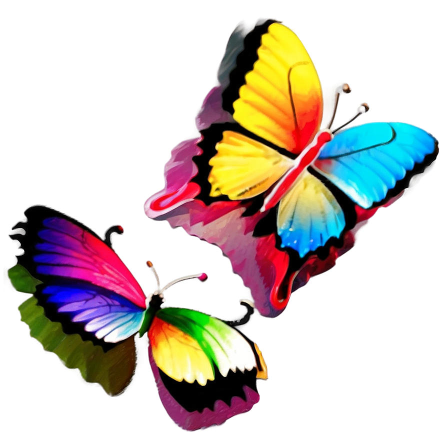 3d Butterfly With Bright Colors Png 13