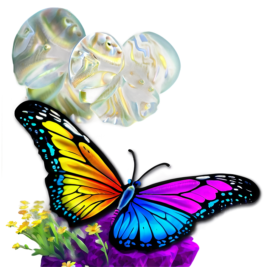 3d Butterfly With Bright Colors Png 37