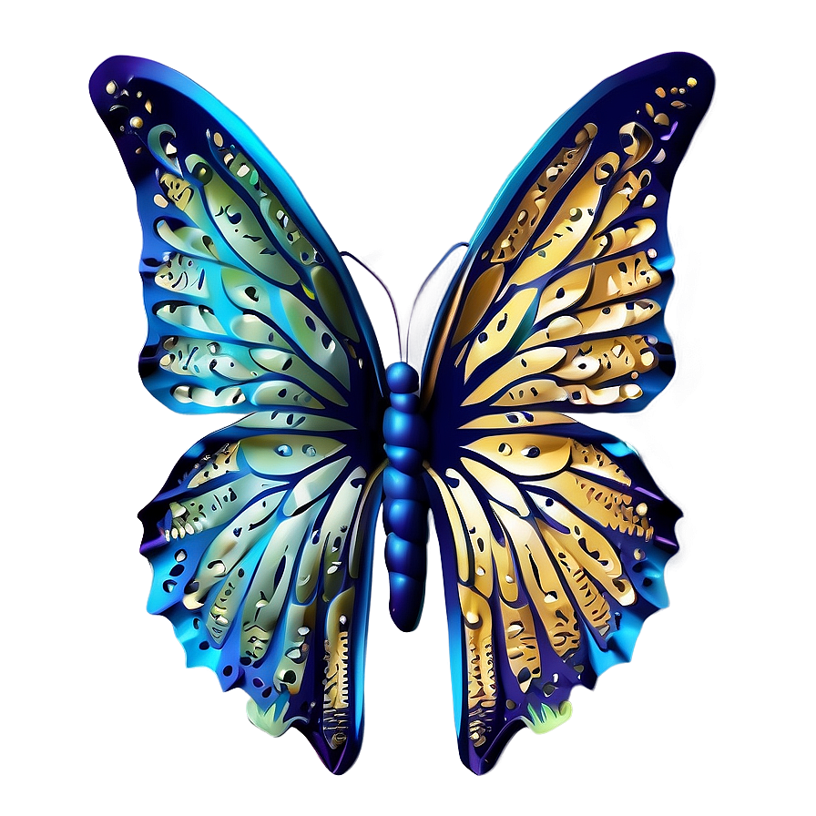 3d Butterfly With Detailed Texture Png Eiw99