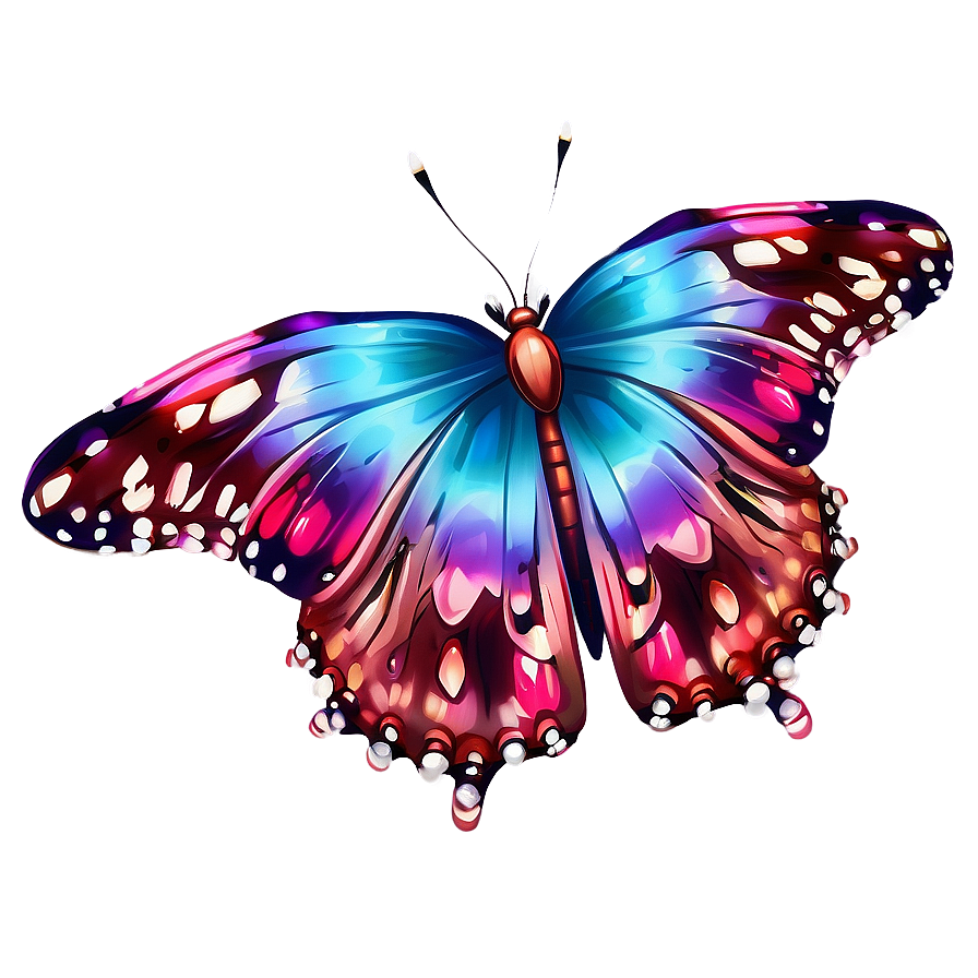 3d Butterfly With Detailed Texture Png Vry