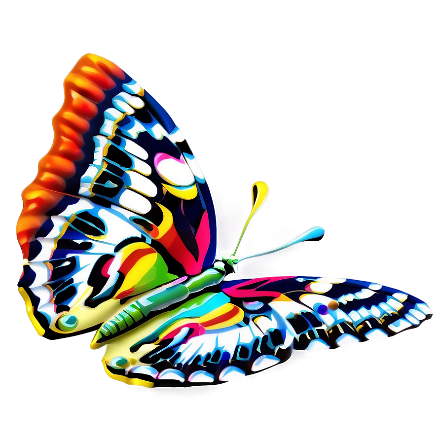 3d Butterfly With Dew Drops Png 06292024