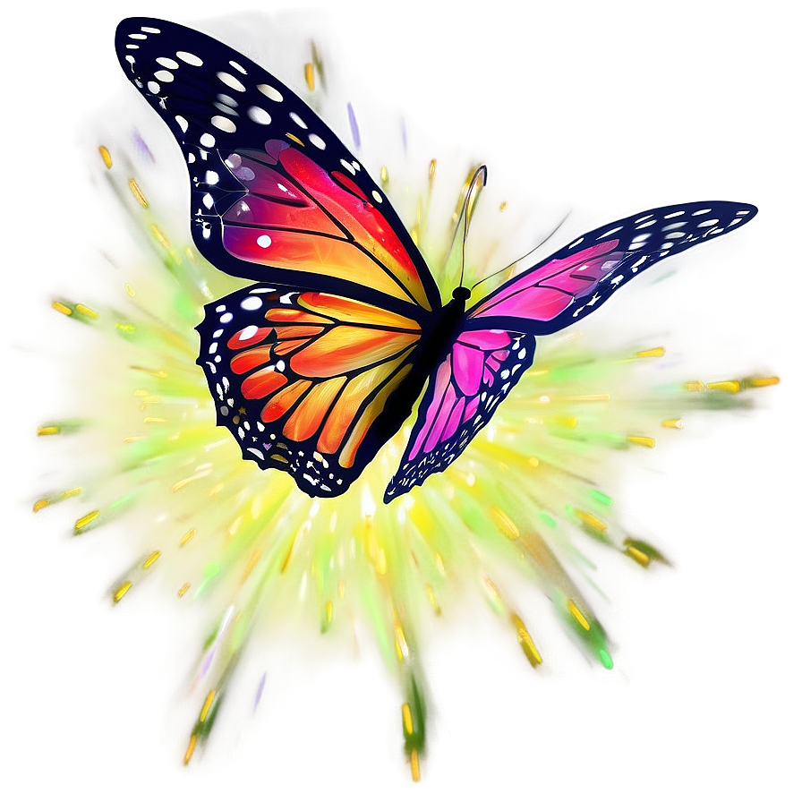 3d Butterfly With Digital Effects Png Grn68