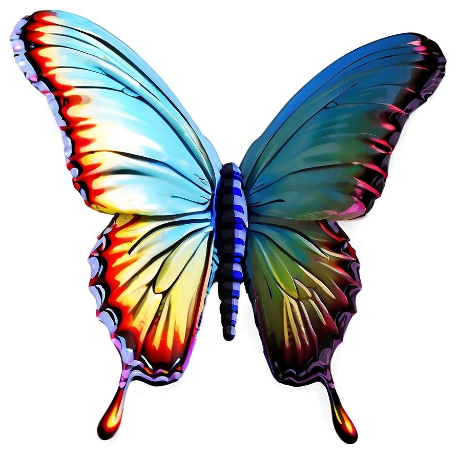 3d Butterfly With Reflective Surface Png 06292024