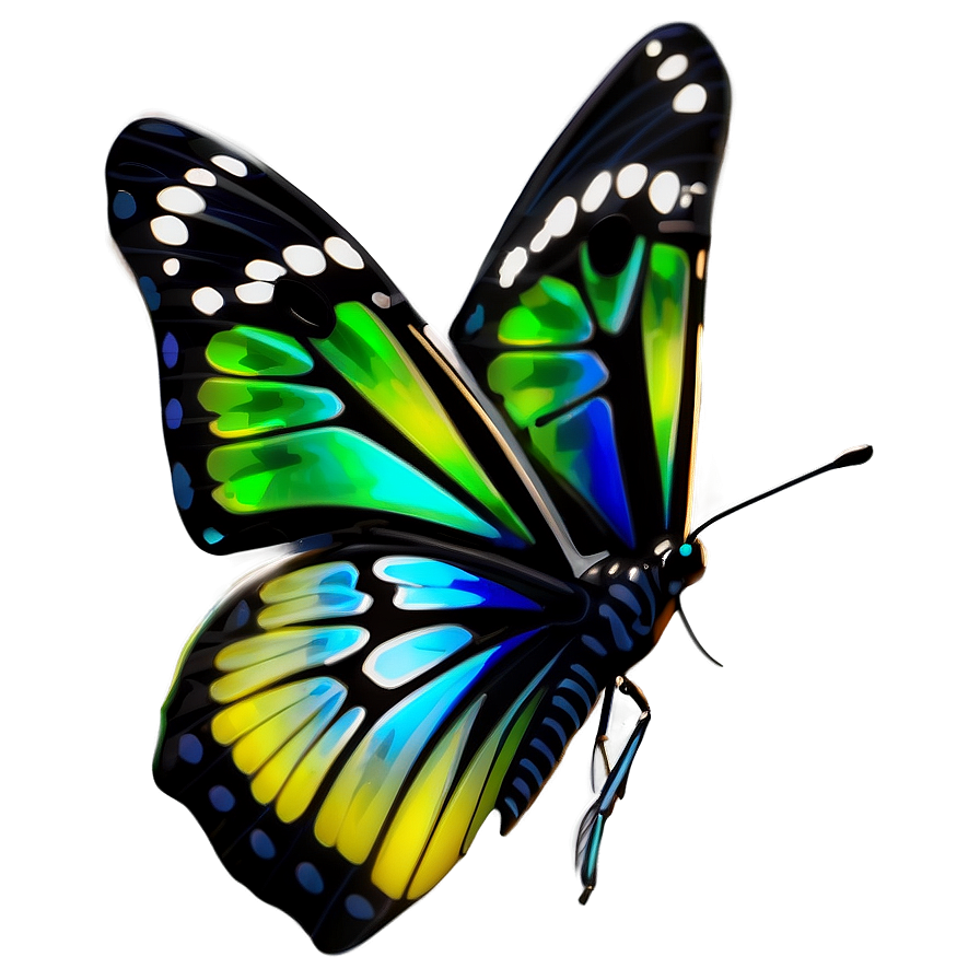 3d Butterfly With Reflective Surface Png 37