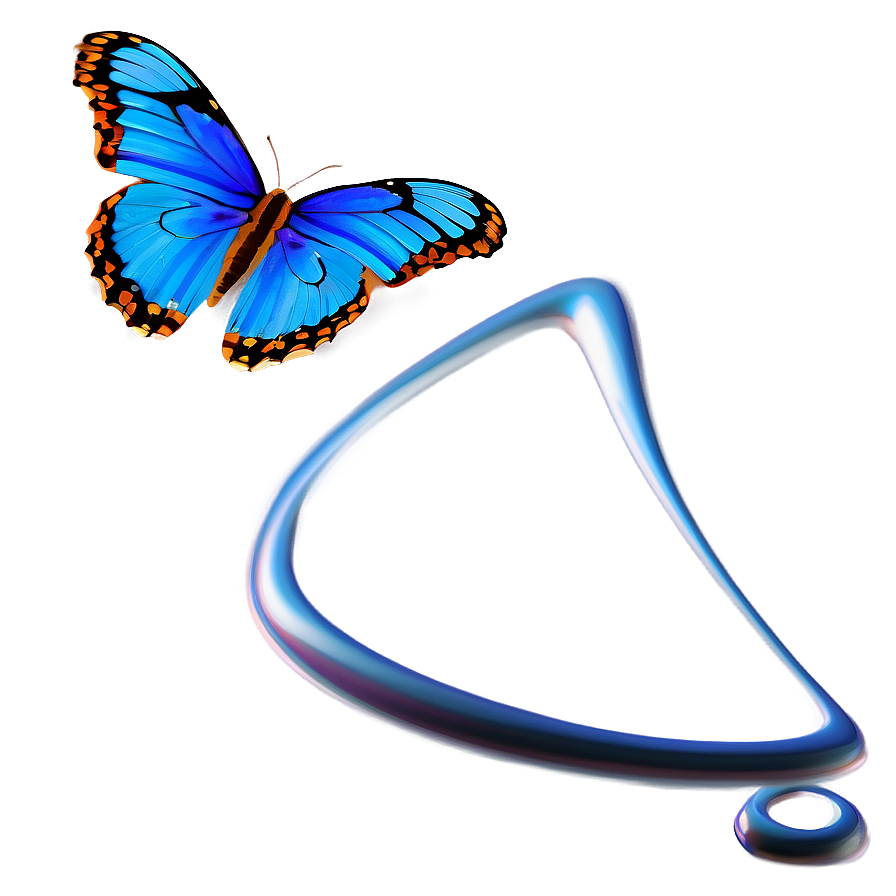 3d Butterfly With Reflective Surface Png Pos