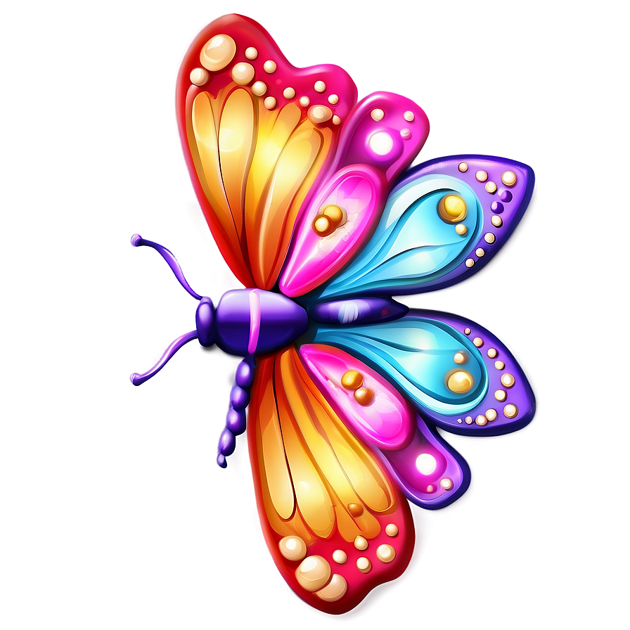 3d Butterfly With Sparkles Png 06292024