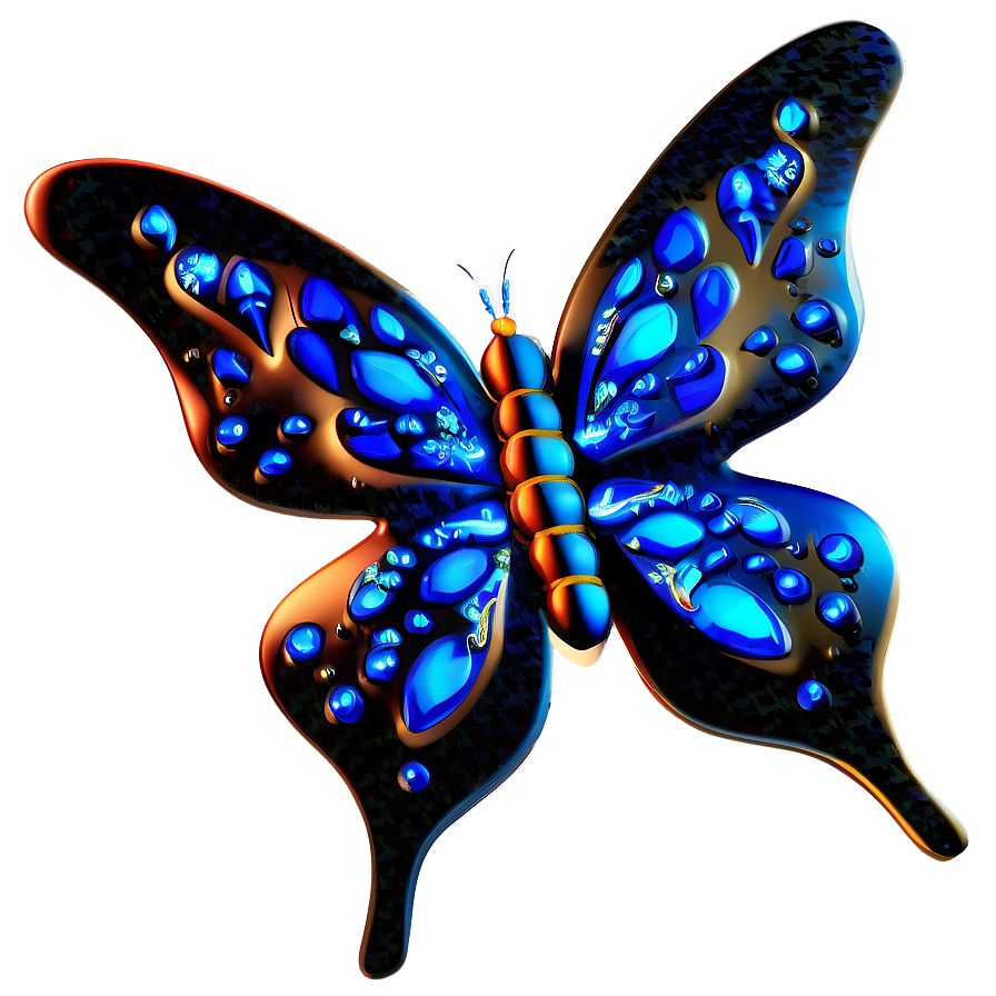 3d Butterfly With Sparkles Png 06292024