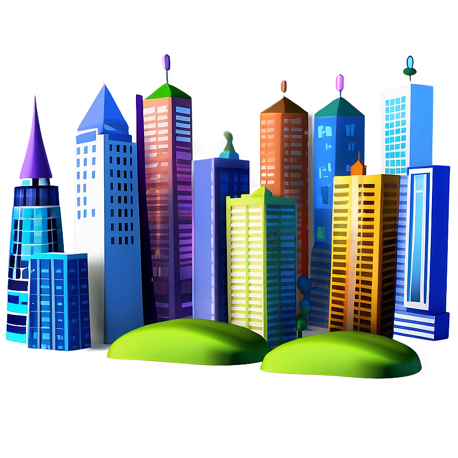 3d Cityscape Design Png 2