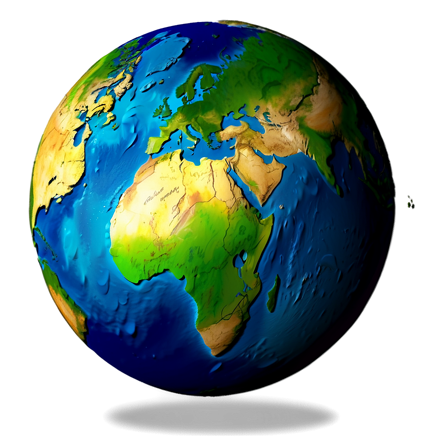 3d Earth With Blue Oceans Png Wjd83