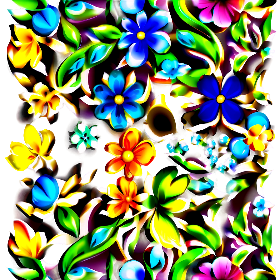 3d Floral Pattern Png Rjg34