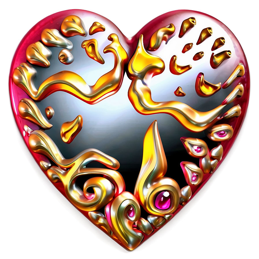 3d Heart Design Png 12