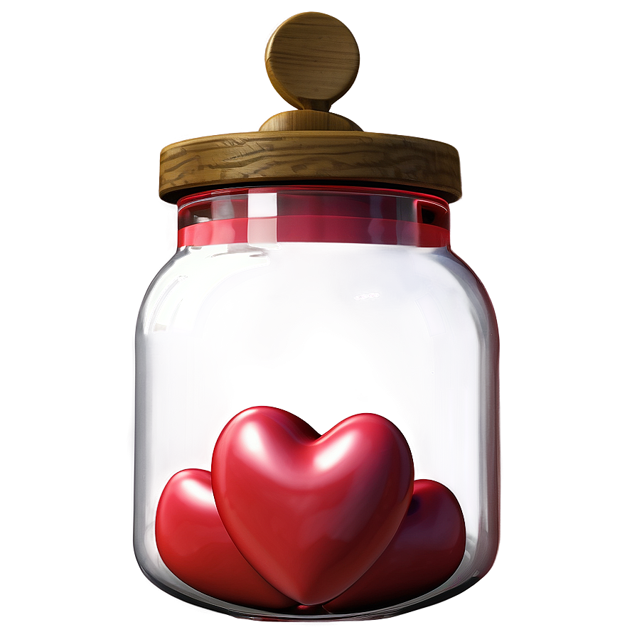 3d Heart In Jar Png 05252024